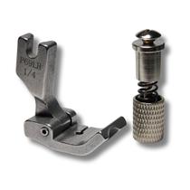 Kit Pé Calcador Pregar Vivo Cordão para Máquina Reta Industrial Lado Esquerdo 6mm P-69LH 1/4 mais Engate Rápido