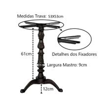Kit Pé de Mesa Base e Trava Veroninha em Ferro Fundido