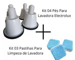 Kit Pé Para Lavadora de Roupa Mais 03 Pastilhas De Limpeza