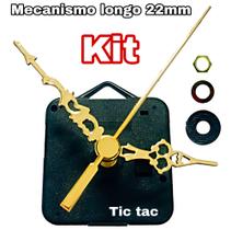Kit Peças Engrenagem Eixo 22mm Quartz P/Relógio De Parede Artesanal Colonial Dourado