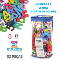 Kit Pedagógico Educativo Alfabeto + Números em EVA C/ 82 Pçs