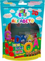 Kit Pedagógico Massinha Com Alfabeto + Moldes 3D 31 Peças
