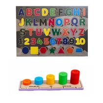 Kit Pedagógico Painel Montessori Encaixe e Arruelas de 1 a 5