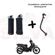 Kit Pedal de freio + Pedaleiras Traseira Shineray Jet 50
