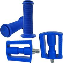 Kit Pedal Rosca Fina Mais Punho Para Bicicleta Do Aro 16