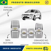 KIT Pedaleira de Carro 100% AÇO INOX modelo do carro Chevrolet Corsa 1994 Acima Envio Rápido Brasil - Metal Racing