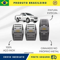 KIT Pedaleira de Carro 100% AÇO INOX modelo do carro Chevrolet Montana 2003 Acima Envio Rápido Brasil