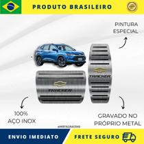 KIT Pedaleira de Carro 100% AÇO INOX modelo do carro Chevrolet Tracker 2020 Acima Envio Rápido Brasil - Metal Racing