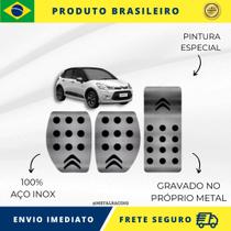 KIT Pedaleira de Carro 100% AÇO INOX modelo do carro Citroen C3 2003 Acima Envio Rápido Brasil