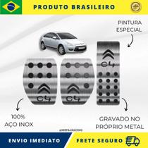 KIT Pedaleira de Carro 100% AÇO INOX modelo do carro Citroen C4 2004 Acima Envio Rápido Brasil