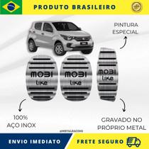 KIT Pedaleira de Carro 100% AÇO INOX modelo do carro Fiat Mobi Like 2016 acima Envio Rápido Brasil