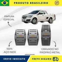 KIT Pedaleira de Carro 100% AÇO INOX modelo do carro Gm Chevrolet Montana 2003 Acima, serve com perfeição Premium Envio Rápido Brasil