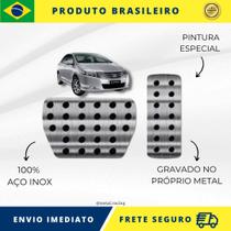 KIT Pedaleira de Carro 100% AÇO INOX modelo do carro Honda City G1 2009 acima Envio Rápido Brasil