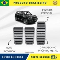 KIT Pedaleira de Carro 100% AÇO INOX modelo do carro Jeep Renegade 2015 Manual Premium Envio Rápido Brasil