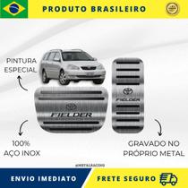 KIT Pedaleira de Carro 100% AÇO INOX modelo do carro Toyota Fielder 2004 acima Envio Rápido Brasil