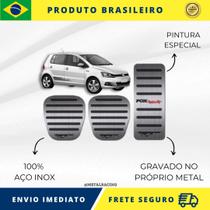 KIT Pedaleira de Carro 100% AÇO INOX modelo do carro Volkswagen Fox Rock In Rio 2011 acima Envio Rápido Brasil