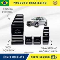 KIT Pedaleira de Carro E Descanso de PÉ 100% AÇO INOX modelo do carro Chevrolet Celta 2000 Acima Envio Rápido Brasil