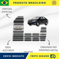 KIT Pedaleira de Carro E Descanso de PÉ 100% AÇO INOX modelo do carro Chevrolet Cobalt 2011 Acima Envio Rápido Brasil