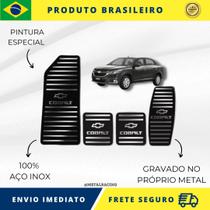 KIT Pedaleira de Carro E Descanso de PÉ 100% AÇO INOX modelo do carro Chevrolet Cobalt 2011 Acima Envio Rápido Brasil