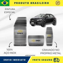 KIT Pedaleira de Carro E Descanso de PÉ 100% AÇO INOX modelo do carro Chevrolet Onix Activ Automático 2017 Acima Envio Rápido Brasil