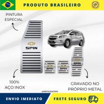 KIT Pedaleira de Carro E Descanso de PÉ 100% AÇO INOX modelo do carro Chevrolet Spin 2013 Acima Envio Rápido Brasil