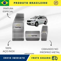 KIT Pedaleira de Carro E Descanso de PÉ 100% AÇO INOX modelo do carro Chevrolet Spin At 2013 Acima Envio Rápido Brasil - Metal Racing