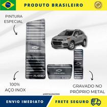 KIT Pedaleira de Carro E Descanso de PÉ 100% AÇO INOX modelo do carro Chevrolet Tracker 2020 Acima Envio Rápido Brasil - Metal Racing