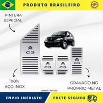 KIT Pedaleira de Carro E Descanso de PÉ 100% AÇO INOX modelo do carro Citroen C3 Manual Até 2012 Envio Rápido Brasil