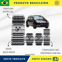 KIT Pedaleira de Carro E Descanso de PÉ 100% AÇO INOX modelo do carro Fiat Abarth Punto 2008 acima Envio Rápido Brasil - Metal Racing