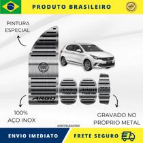 KIT Pedaleira de Carro E Descanso de PÉ 100% AÇO INOX modelo do carro Fiat Argo Trekking 2017 acima Envio Rápido Brasil - Metal Racing