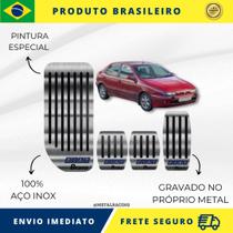 KIT Pedaleira de Carro E Descanso de PÉ 100% AÇO INOX modelo do carro Fiat Brava 1999 acima Envio Rápido Brasil - Metal Racing