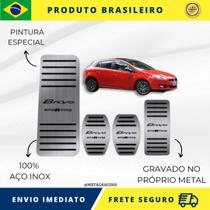 KIT Pedaleira de Carro E Descanso de PÉ 100% AÇO INOX modelo do carro Fiat Bravo Sporting 2013 acima Envio Rápido Brasil