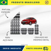KIT Pedaleira de Carro E Descanso de PÉ 100% AÇO INOX modelo do carro Honda City G2 2015 Acima Envio Rápido Brasil