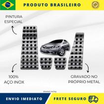KIT Pedaleira de Carro E Descanso de PÉ 100% AÇO INOX modelo do carro Honda Civic Si 2006 acima Envio Rápido Brasil - Metal Racing