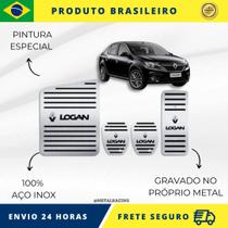 KIT Pedaleira de Carro E Descanso de PÉ 100% AÇO INOX modelo do carro Renault Logan 2007 acima Envio Rápido Brasil