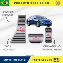 KIT Pedaleira de Carro E Descanso de PÉ 100% AÇO INOX modelo do carro Toyota Corolla Xrs 2000 A 2013 Envio Rápido Brasil