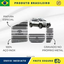 KIT Pedaleira de Carro E Descanso de PÉ 100% AÇO INOX modelo do carro Toyota Etios Cross 2014 acima Envio Rápido Brasil