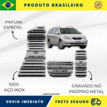 KIT Pedaleira de Carro E Descanso de PÉ 100% AÇO INOX modelo do carro Toyota Fielder 2004 acima Envio Rápido Brasil