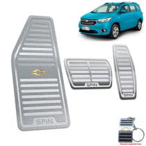 Kit pedaleira + descanso chevrolet spin automatico aço inox