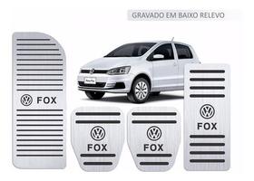 Kit Pedaleira + Descanso De Pé Aço Inox Premium Para Volkswagen Fox