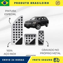 KIT Pedaleira e Descanso de Carro 100% AÇO INOX modelo do carro Jeep Compass Aut. serve com perfeição Premium Envio Rápido Brasil