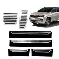Kit Pedaleira Soleira Aço Inox Jeep Commander Kit Pedaleira Soleira Aço Inox Jeep Commander