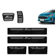 Kit Pedaleira Soleira Black Aço Inox Ford New Fiesta Kit Pedaleira Soleira Black Aço Inox Ford New Fiesta