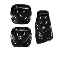 Kit Pedaleiras Esportivas Acessórios Carros Corrida Universal 3 Peças Cor:preto