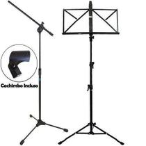 Kit Pedestal Microfone Girafa Tps Ask Cachimb + Partitura
