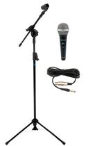 Kit Pedestal Tripe Suporte + Microfone Com Fio SM58s