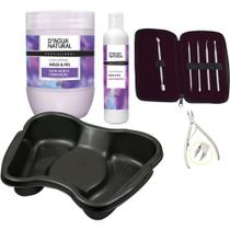 Kit pedicure bisturi alicate desencravador bacia hidratante