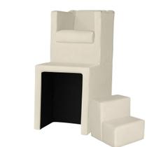 Kit Pedicure Poltrona Corano Com Escada Sem Mocho Bege