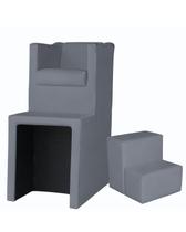 Kit Pedicure Poltrona Corano Com Escada Sem Mocho Cinza Claro