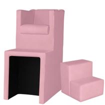Kit Pedicure Poltrona Corano Com Escada Sem Mocho Rose